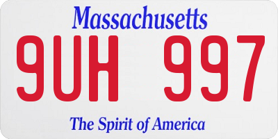 MA license plate 9UH997