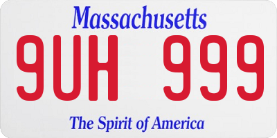 MA license plate 9UH999