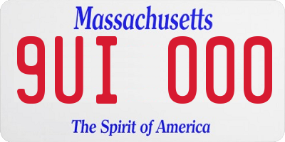 MA license plate 9UI000