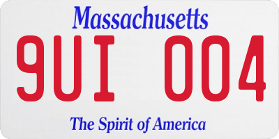 MA license plate 9UI004