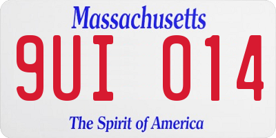 MA license plate 9UI014
