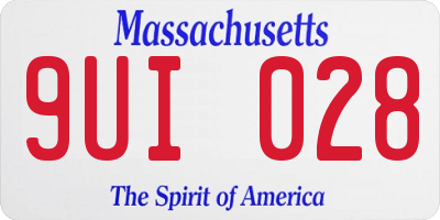 MA license plate 9UI028