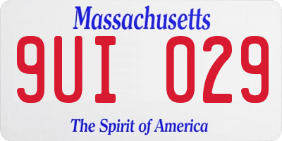 MA license plate 9UI029