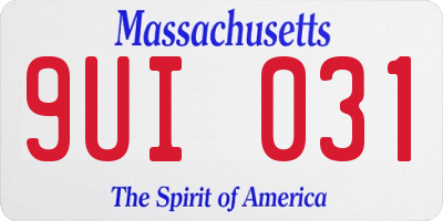 MA license plate 9UI031