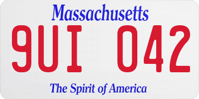 MA license plate 9UI042