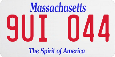MA license plate 9UI044