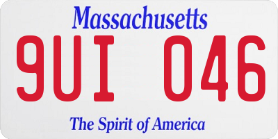 MA license plate 9UI046