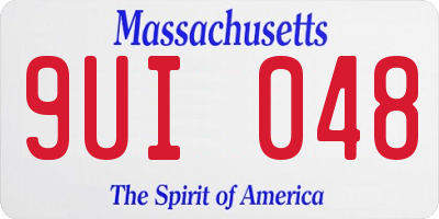 MA license plate 9UI048