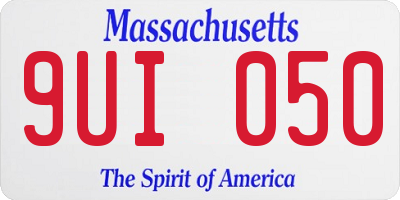 MA license plate 9UI050