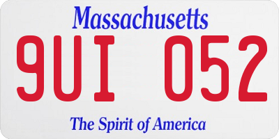 MA license plate 9UI052