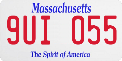 MA license plate 9UI055