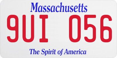 MA license plate 9UI056