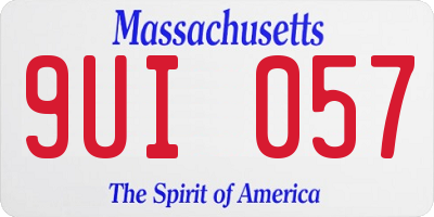 MA license plate 9UI057