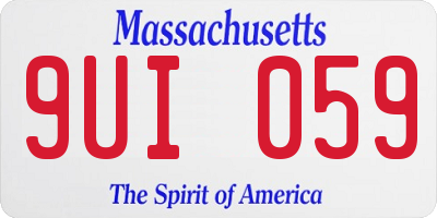 MA license plate 9UI059