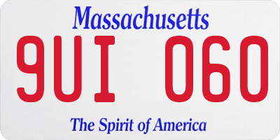 MA license plate 9UI060