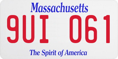 MA license plate 9UI061