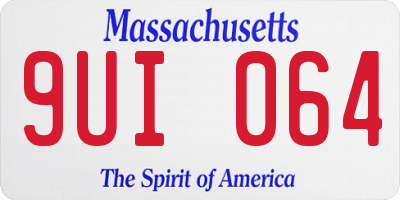 MA license plate 9UI064