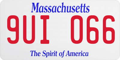 MA license plate 9UI066