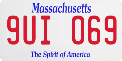 MA license plate 9UI069