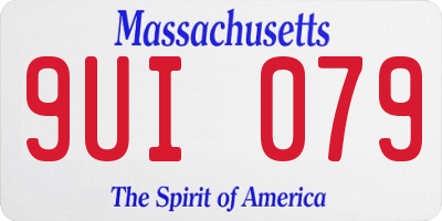 MA license plate 9UI079