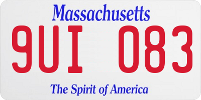 MA license plate 9UI083