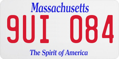 MA license plate 9UI084