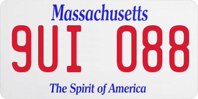 MA license plate 9UI088