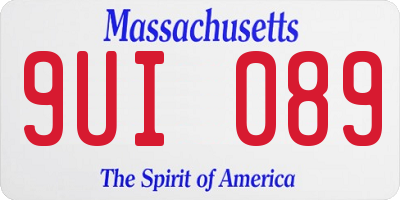 MA license plate 9UI089