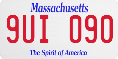 MA license plate 9UI090
