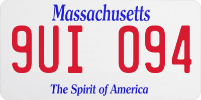 MA license plate 9UI094