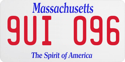 MA license plate 9UI096
