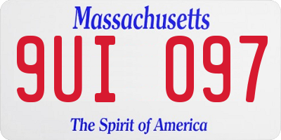 MA license plate 9UI097