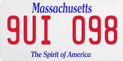 MA license plate 9UI098
