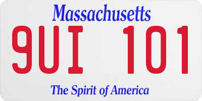 MA license plate 9UI101