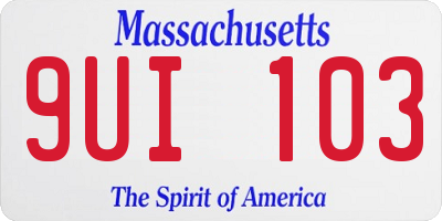 MA license plate 9UI103