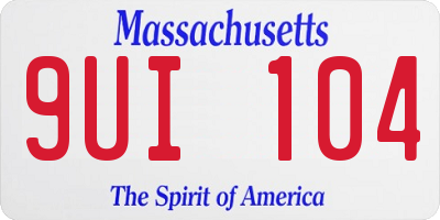 MA license plate 9UI104