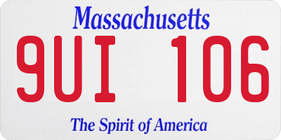 MA license plate 9UI106