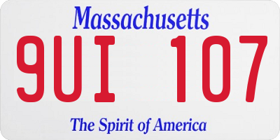 MA license plate 9UI107