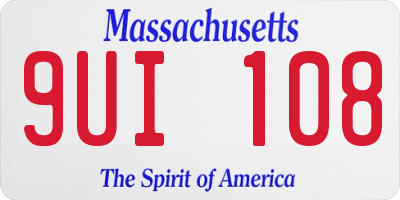 MA license plate 9UI108