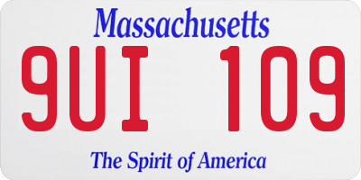 MA license plate 9UI109