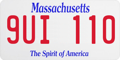 MA license plate 9UI110