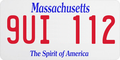 MA license plate 9UI112