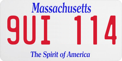 MA license plate 9UI114