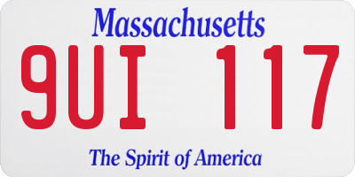 MA license plate 9UI117