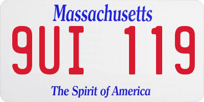 MA license plate 9UI119