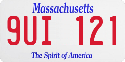 MA license plate 9UI121
