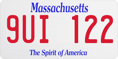 MA license plate 9UI122