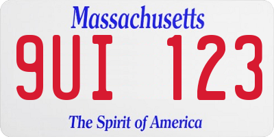 MA license plate 9UI123