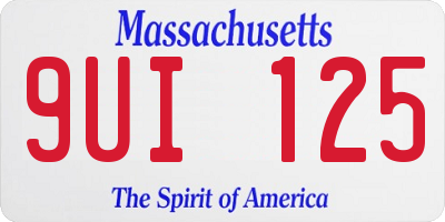 MA license plate 9UI125
