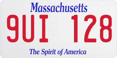 MA license plate 9UI128